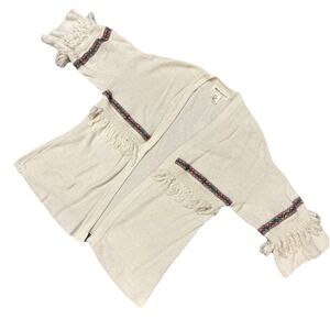 H&M Coachella Cardigan Festival Sweater Women's XS Boho Hippie Tassel Embroidery